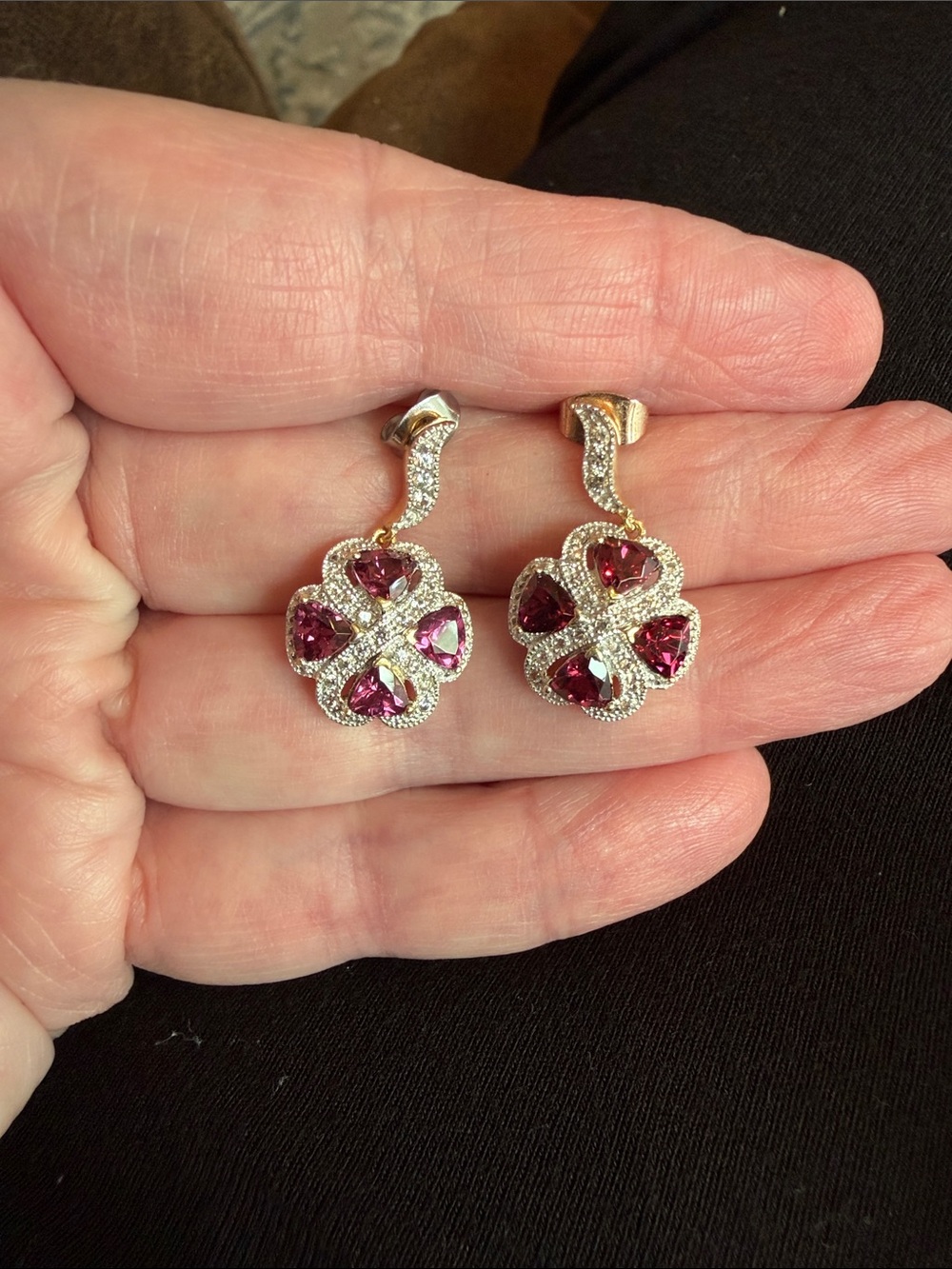 Stauer Amethyst and Moissanite Earrings